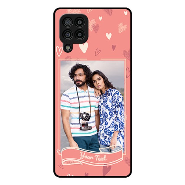 Galaxy F22 Custom Glass Phone Case  - Love doodle art Design
