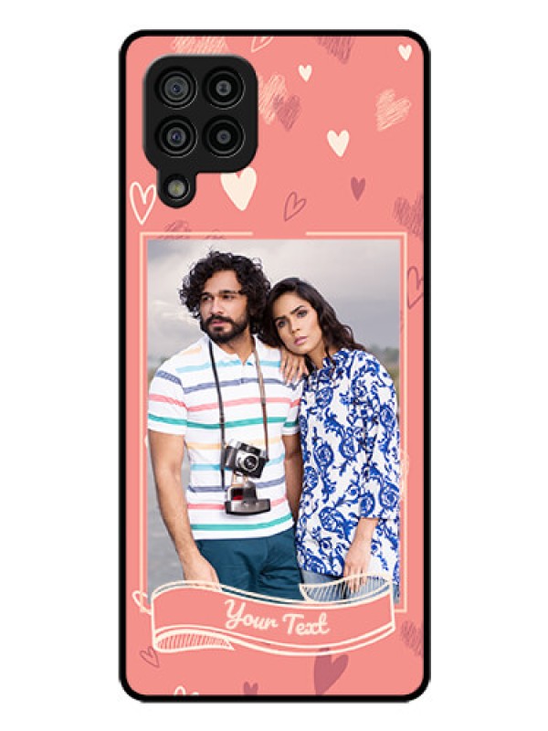 Custom Galaxy F22 Custom Glass Phone Case  - Love doodle art Design