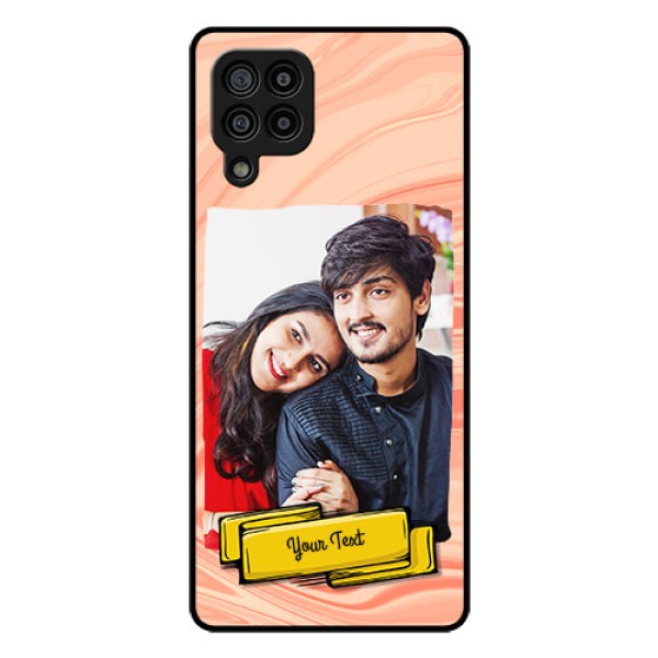 Galaxy F22 Personalized Glass Phone Case  - Marble Texture Design