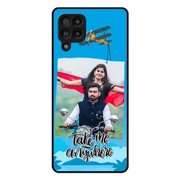 Galaxy F22 Custom Glass Mobile Case  - Traveller Design 