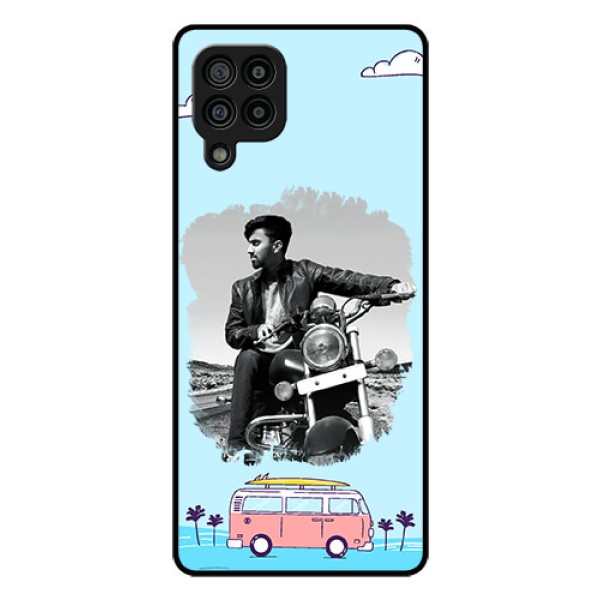 Galaxy F22 Photo Printing on Glass Case  - Travel & Adventure Design