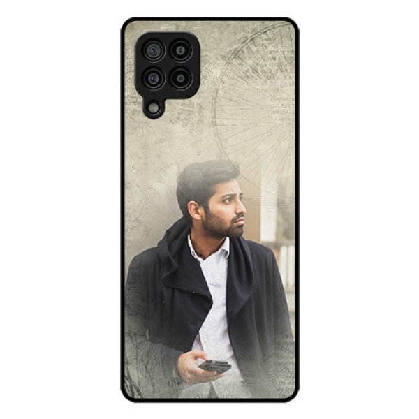 Galaxy F22 Custom Glass Phone Case  - with vintage design