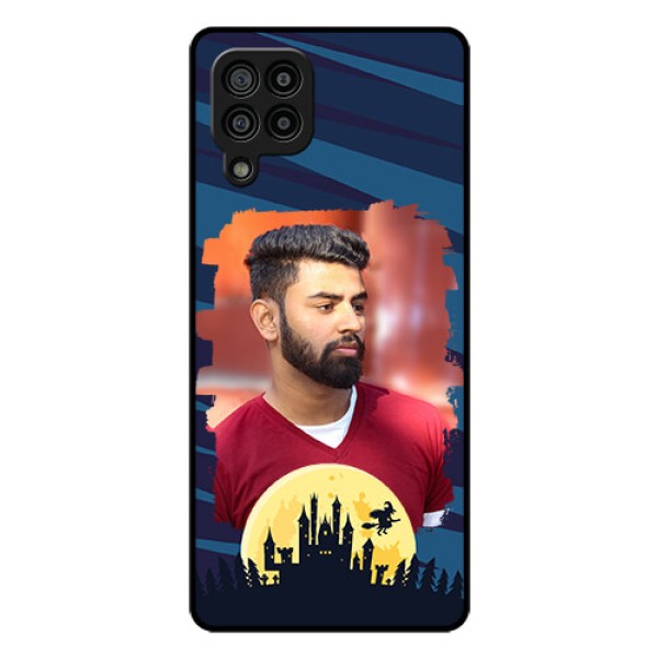 Galaxy F22 Photo Printing on Glass Case  - Halloween Witch Design 