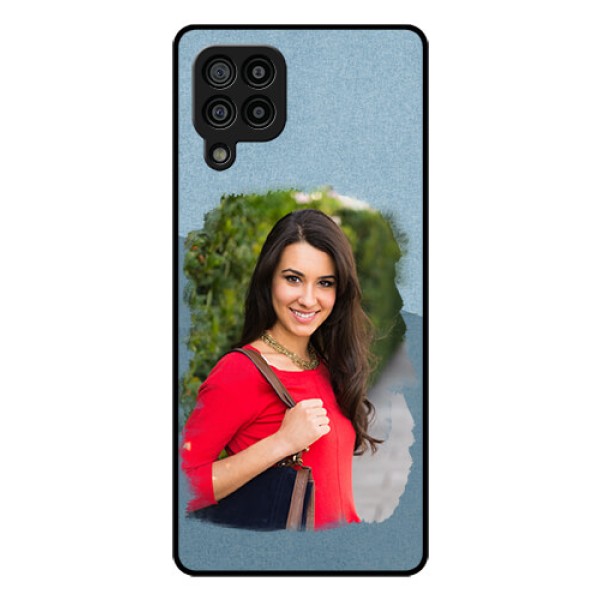Galaxy F22 Custom Glass Mobile Case  - Grunge Line Art Design