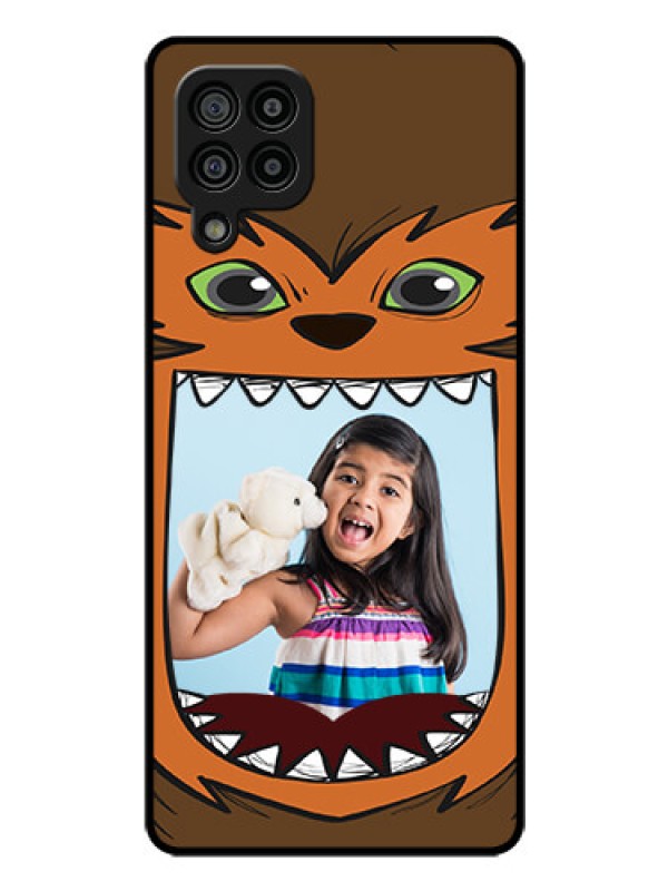 Custom Galaxy F22 Photo Printing on Glass Case  - Owl Monster Back Case Design