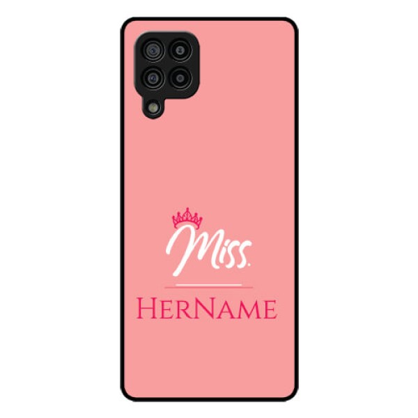 Galaxy F22 Custom Glass Phone Case Mrs with Name