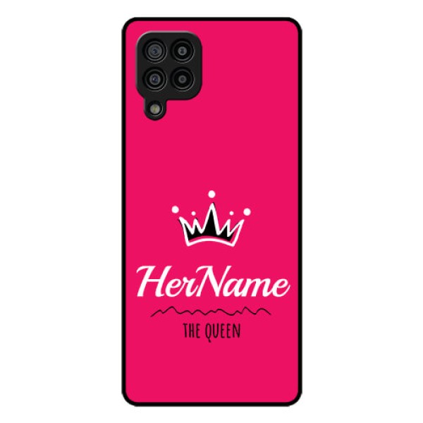 Galaxy F22 Glass Phone Case Queen with Name Galaxy F22 Glass Phone Case Queen with Name