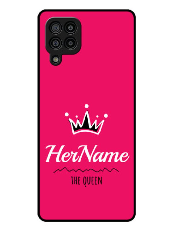 Custom Galaxy F22 Glass Phone Case Queen with Name