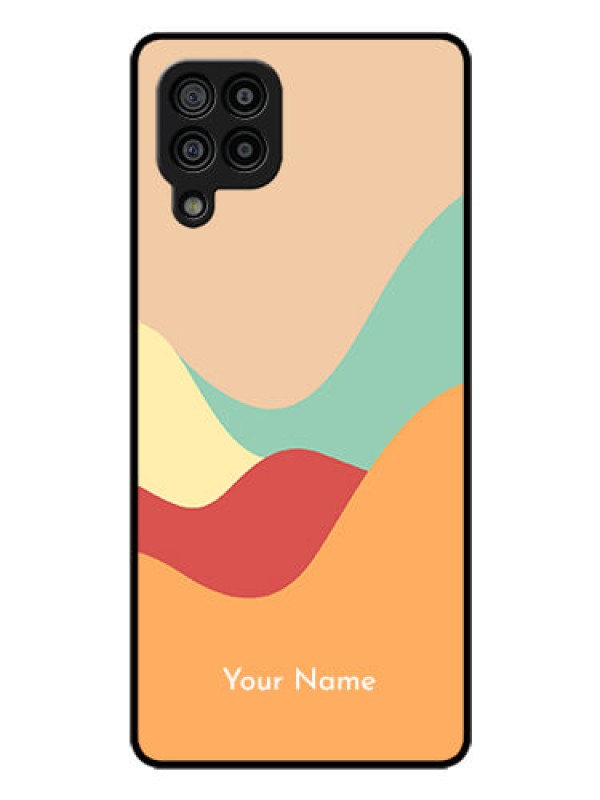 Custom Galaxy F22 Personalized Glass Phone Case - Ocean Waves Multi-colour Design