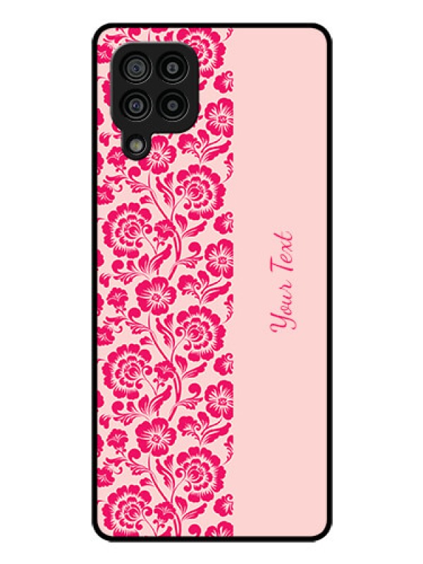 Custom Galaxy F22 Custom Glass Phone Case - Attractive Floral Pattern Design