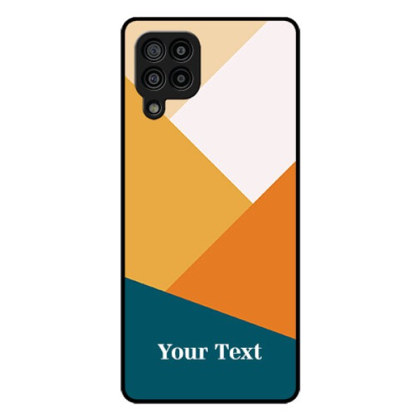 Galaxy F22 Personalized Glass Phone Case - Stacked Multi-colour Design Galaxy F22 Personalized Glass Phone Case - Stacked Multi-colour Design