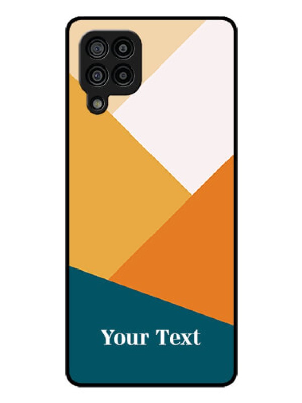 Custom Galaxy F22 Personalized Glass Phone Case - Stacked Multi-colour Design