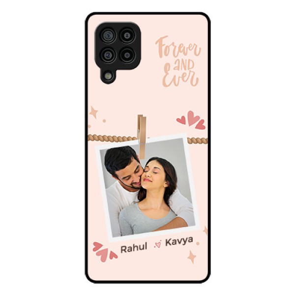 Galaxy F22 Custom Glass Phone Case - Forever and ever love Design