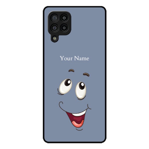 Galaxy F22 Photo Printing on Glass Case - Laughing Cartoon Face Design Galaxy F22 Photo Printing on Glass Case - Laughing Cartoon Face Design