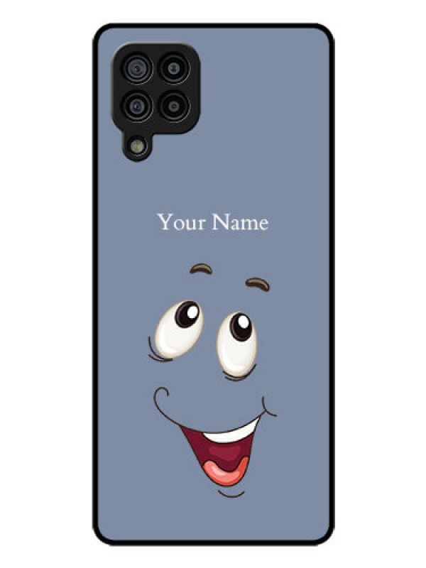 Custom Galaxy F22 Photo Printing on Glass Case - Laughing Cartoon Face Design