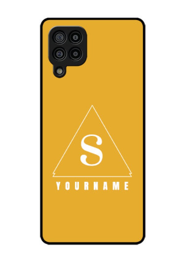 Galaxy F22 Personalized Glass Phone Case - simple triangle Design