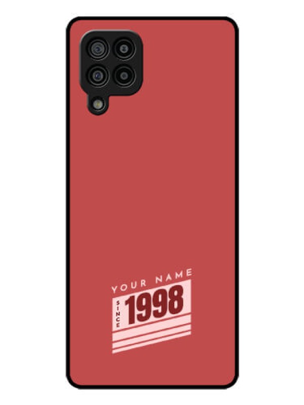 Custom Galaxy F22 Custom Glass Phone Case - Red custom year of birth Design