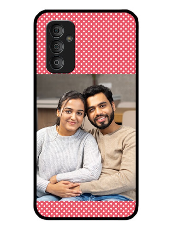 Custom Galaxy F23 5G Custom Glass Phone Case - White Dotted Design