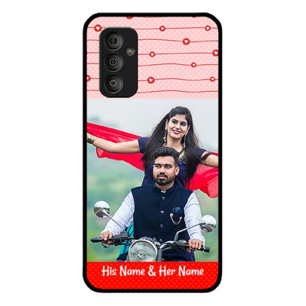 Galaxy F23 5G Personalized Glass Phone Case - Red Pattern Case Design Galaxy F23 5G Personalized Glass Phone Case - Red Pattern Case Design