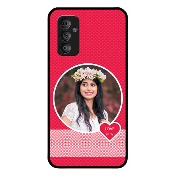 Galaxy F23 5G Personalised Glass Phone Case - Pink Pattern Design