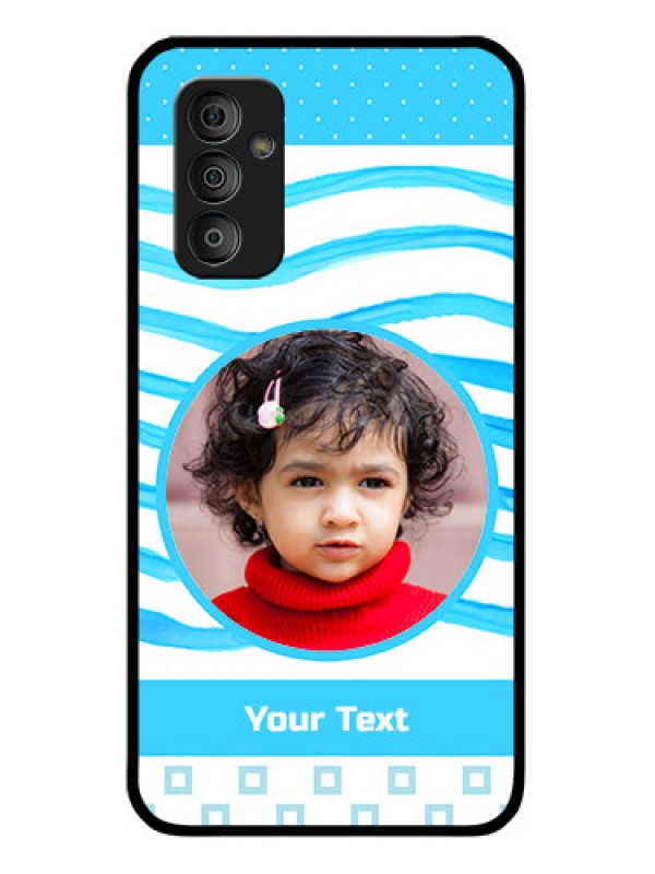 Custom Galaxy F23 5G Custom Glass Phone Case - Simple Blue Case Design
