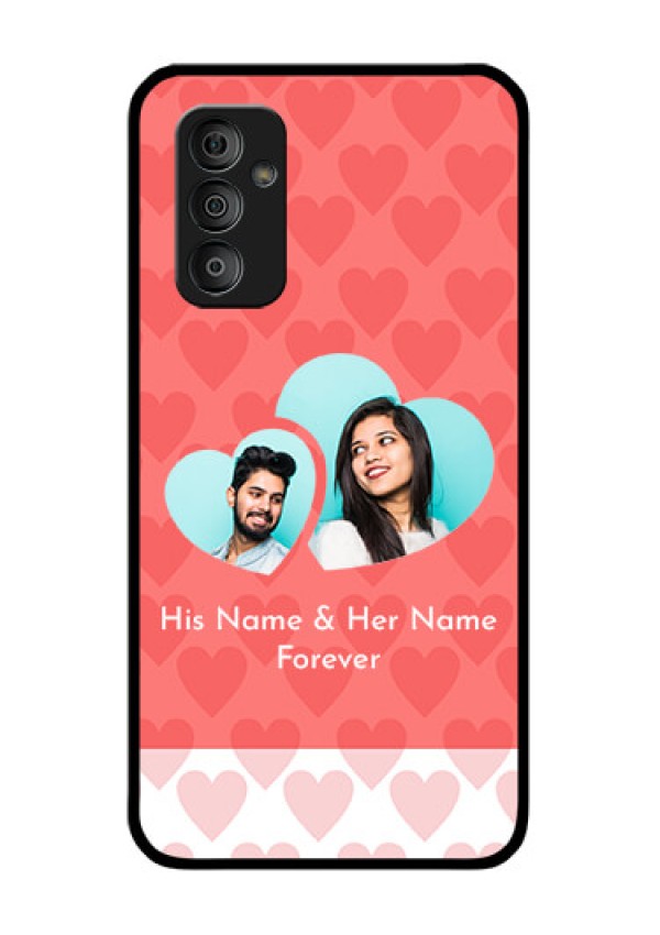Galaxy F23 5G Personalized Glass Phone Case - Couple Pic Upload Design