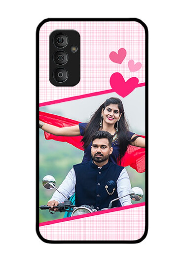 Galaxy F23 5G Custom Glass Phone Case - Love Shape Heart Design