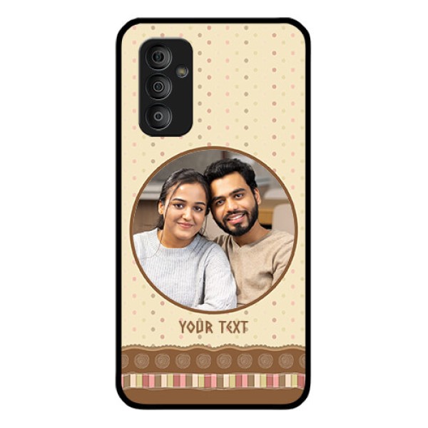 Galaxy F23 5G Custom Glass Mobile Case - Brown Dotted Mobile Case Design Galaxy F23 5G Custom Glass Mobile Case - Brown Dotted Mobile Case Design