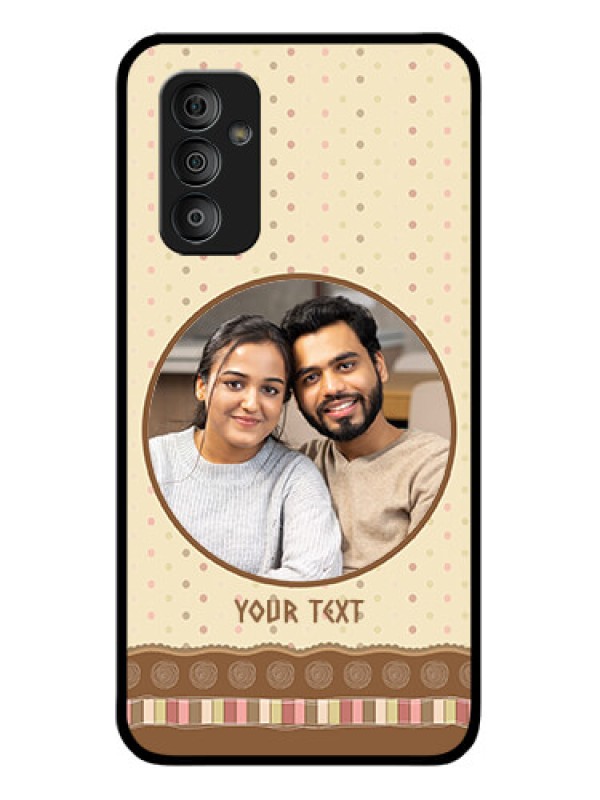 Custom Galaxy F23 5G Custom Glass Mobile Case - Brown Dotted Mobile Case Design