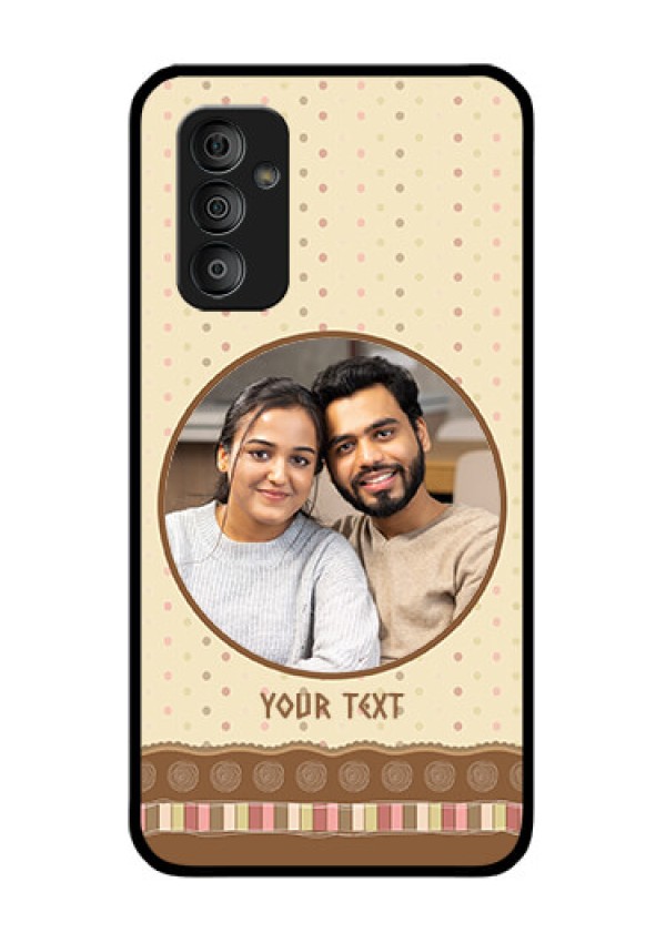 Galaxy F23 5G Custom Glass Mobile Case - Brown Dotted Mobile Case Design