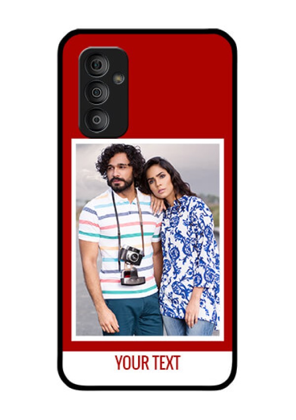 Galaxy F23 5G Personalized Glass Phone Case - Simple Red Color Design