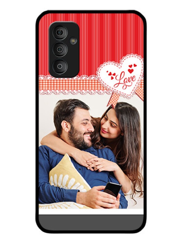Custom Galaxy F23 5G Custom Glass Mobile Case - Red Love Pattern Design