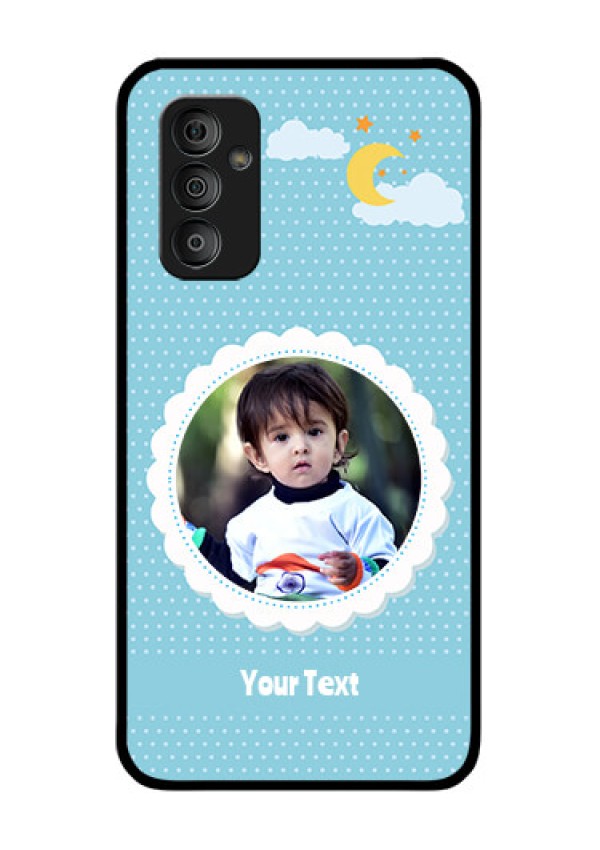Galaxy F23 5G Personalised Glass Phone Case - Violet Pattern Design