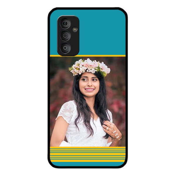 Galaxy F23 5G Custom Glass Phone Case - Yellow & Blue Design