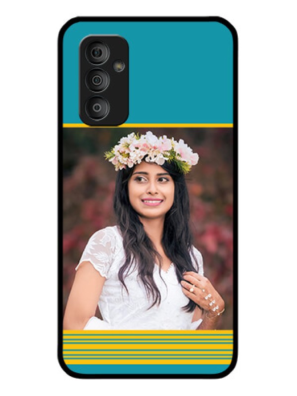 Custom Galaxy F23 5G Custom Glass Phone Case - Yellow & Blue Design