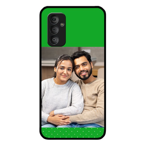 Galaxy F23 5G Personalized Glass Phone Case - Green Pattern Design