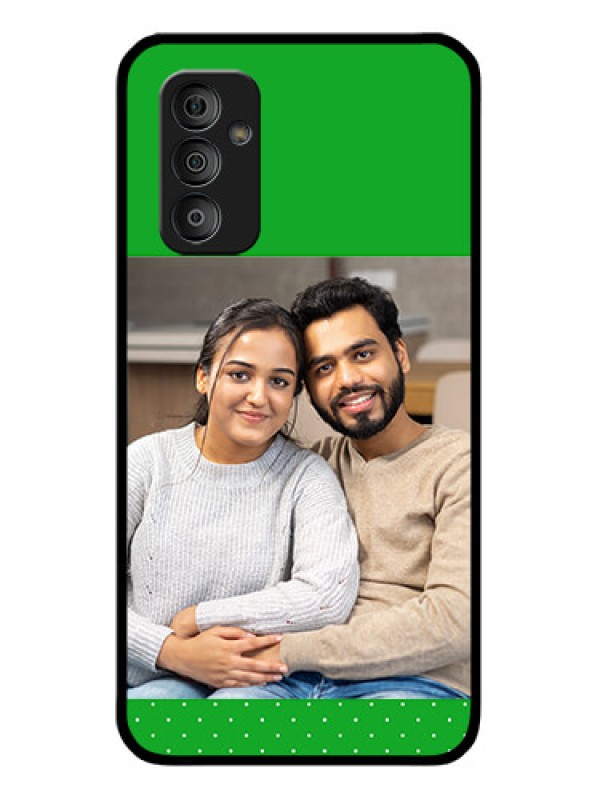 Custom Galaxy F23 5G Personalized Glass Phone Case - Green Pattern Design