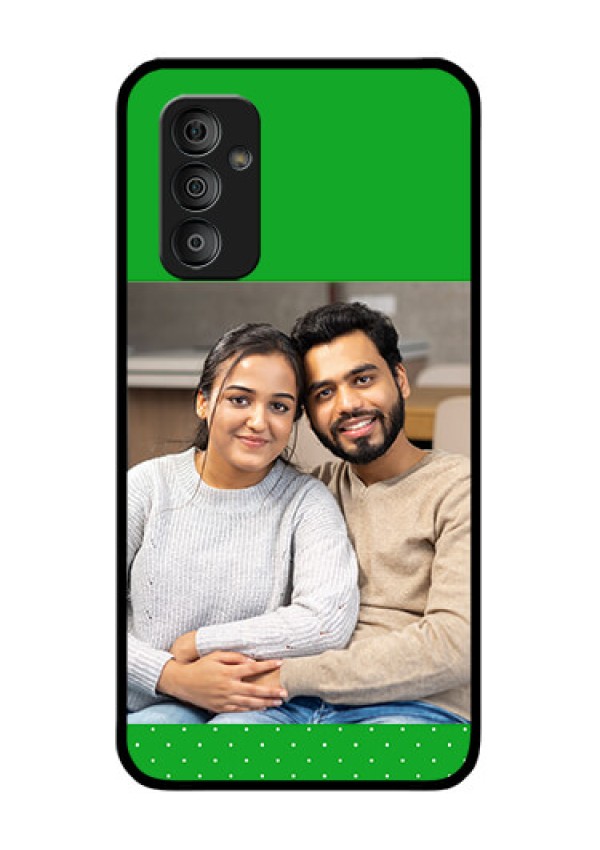Galaxy F23 5G Personalized Glass Phone Case - Green Pattern Design