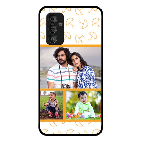 Galaxy F23 5G Custom Glass Mobile Case - Yellow Pattern Design