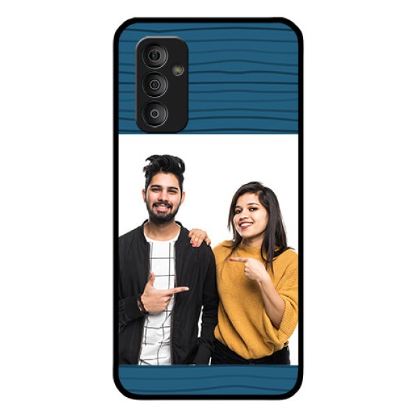 Galaxy F23 5G Custom Glass Phone Case - Blue Pattern Cover Design