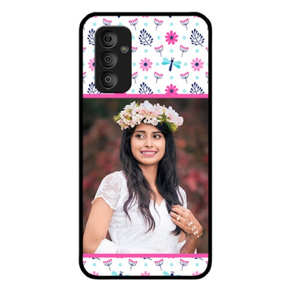 Galaxy F23 5G Photo Printing on Glass Case - Colorful Flower Design