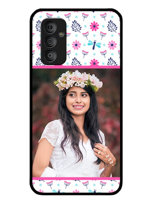 Custom Galaxy F23 5G Photo Printing on Glass Case - Colorful Flower Design