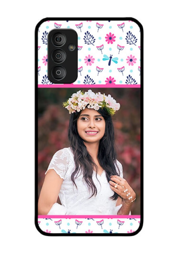 Galaxy F23 5G Photo Printing on Glass Case - Colorful Flower Design