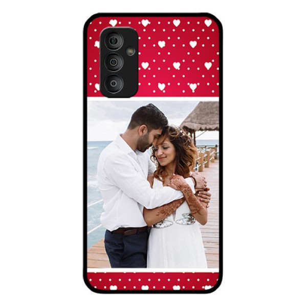 Galaxy F23 5G Photo Printing on Glass Case - Hearts Mobile Case Design