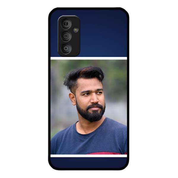 Galaxy F23 5G Personalized Glass Phone Case - Simple Royal Blue Design Galaxy F23 5G Personalized Glass Phone Case - Simple Royal Blue Design