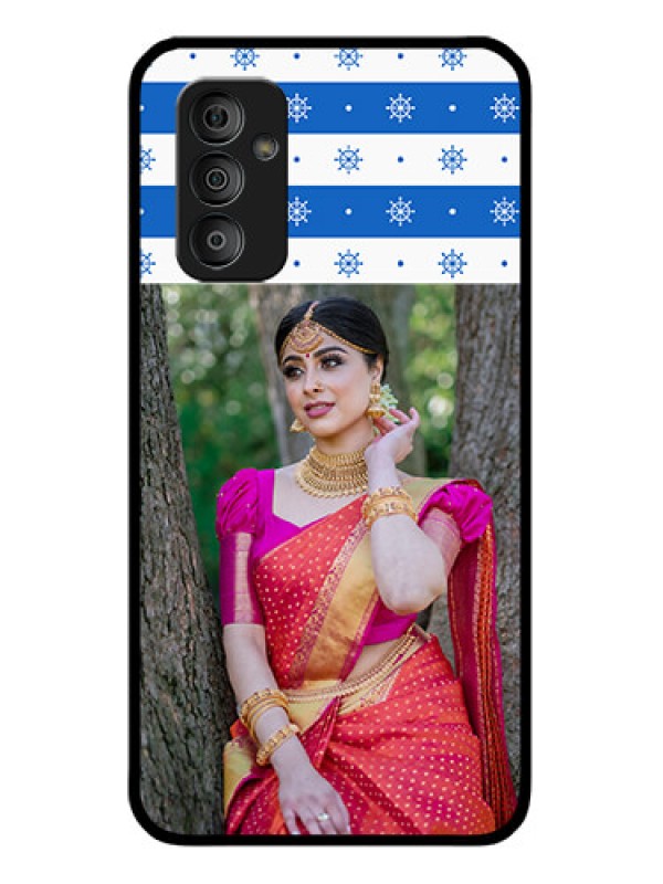 Custom Galaxy F23 5G Photo Printing on Glass Case - Snow Pattern Design