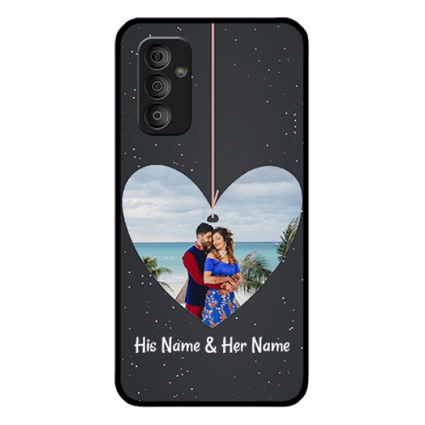 Galaxy F23 5G Custom Glass Phone Case - Hanging Heart Design
