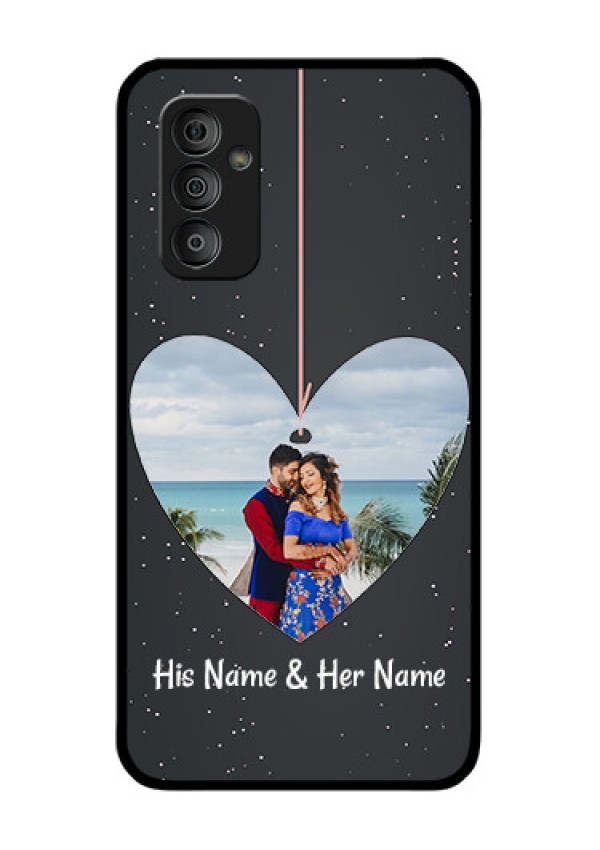 Galaxy F23 5G Custom Glass Phone Case - Hanging Heart Design