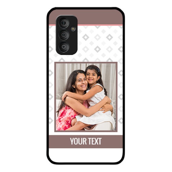 Galaxy F23 5G Photo Printing on Glass Case - Simple Diamond Design