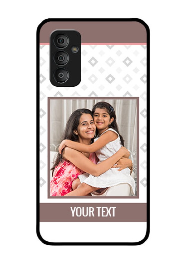 Galaxy F23 5G Photo Printing on Glass Case - Simple Diamond Design